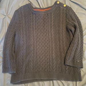 Tommy Hilfiger cable knit sweater with gold detail